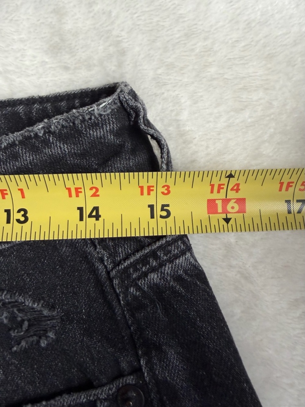 American Eagle Outfitters Black Distressed Cutoff Jean Shorts - Picture 6 of 8